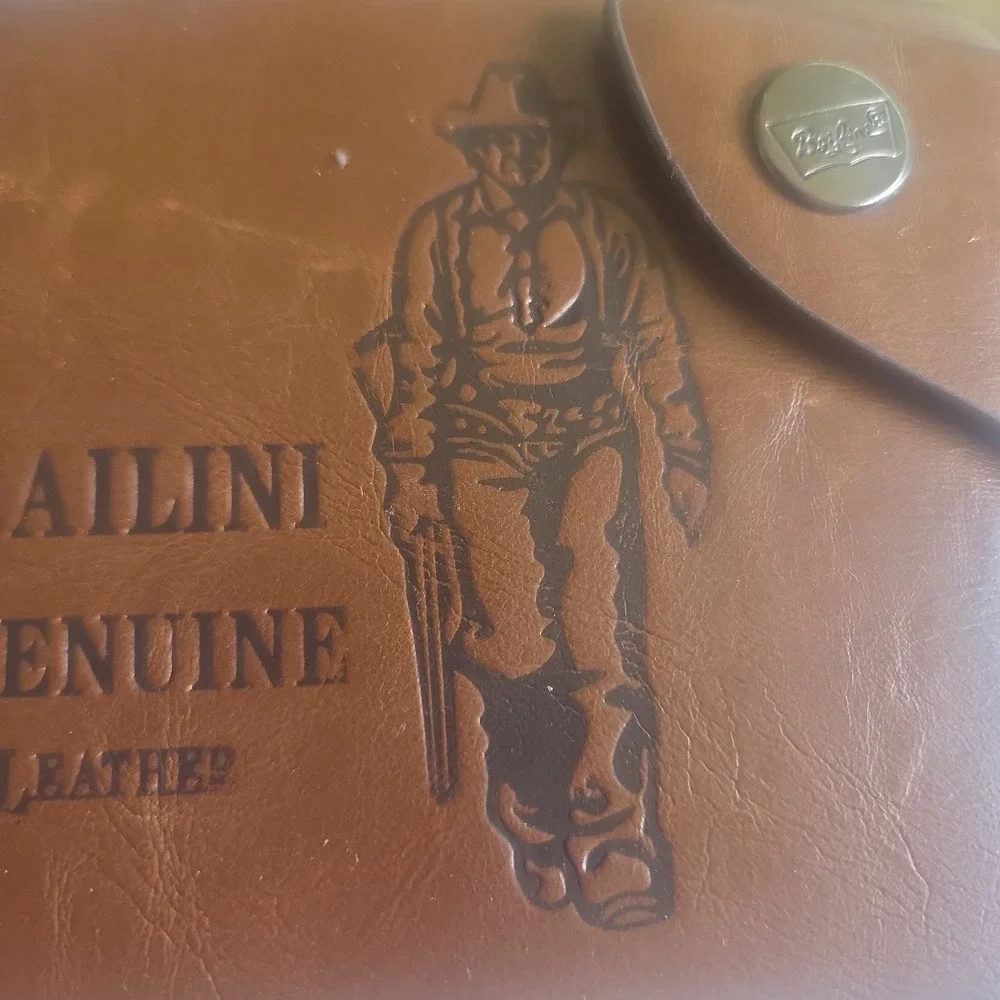 Bailini Genuine Brown Cowhide Leather Men Bifold Cowboy Wallet